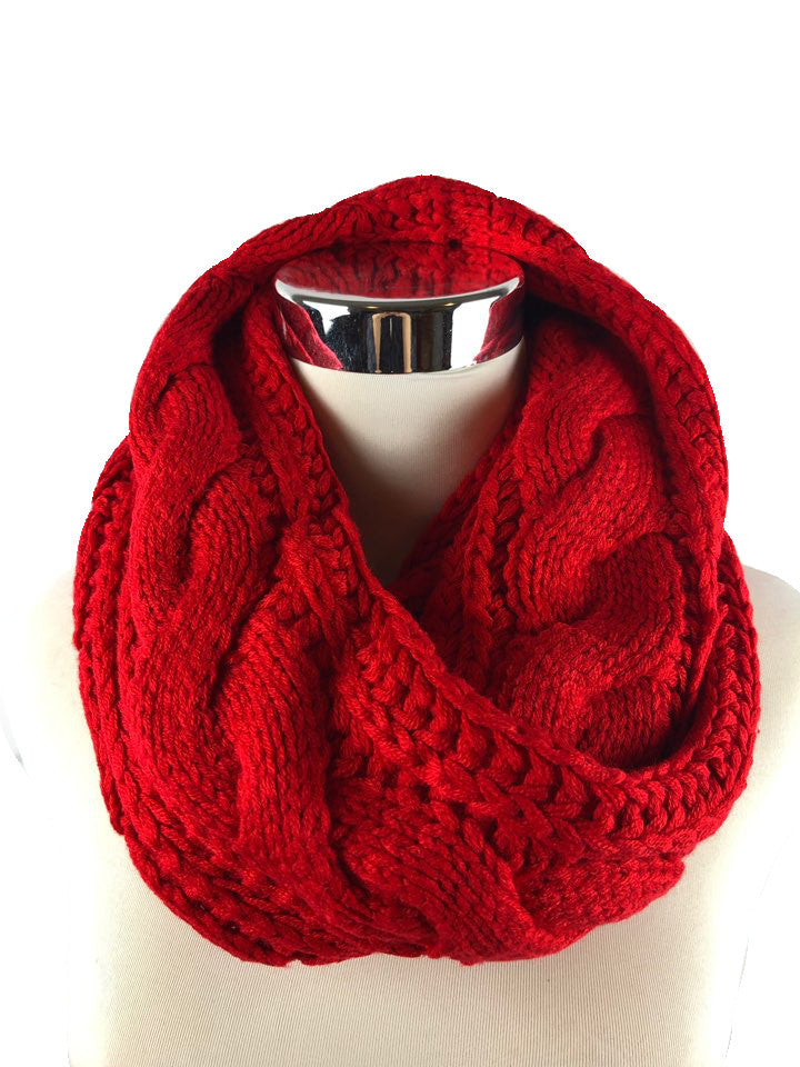 Cable Knit Infinity Circle Loop Scarf – Sox & More