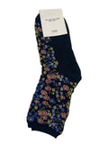 Women's Floral Embossed Crew Length Socks Made in KOREA