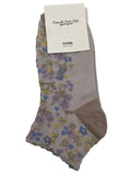 Women's Floral Embossed Low Cut Ankle Socks Made in KOREA