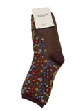 Women's Floral Embossed Crew Length Socks Made in KOREA