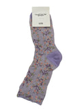 Women's Floral Embossed Crew Length Socks Made in KOREA