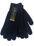 Women's Black Knitted Winter Wool Gloves Made in KOREA