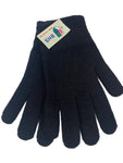 Men's Black Knitted Winter Wool Gloves Made in KOREA