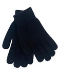 Women's Black Knitted Winter Wool Gloves Made in KOREA