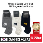 New York Yankees NY Logo Super Low Cut Ankle Socks Made in KOREA