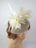 Women's Mesh and Feather Flower Fascinators