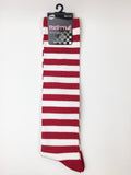 Women’s Striped Knee High Socks (White)