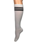 Women’s Top 3 Line Striped Athletic Style Knee High Socks