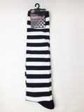 Women’s Striped Knee High Socks (White)