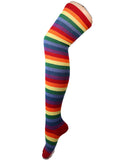 Women's Striped Thigh High Socks