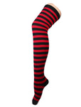 Women's Striped Thigh High Socks