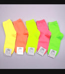 Women's Fluoro Neon Colourful Crew Socks