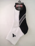 Men's Quarter Length 3 Line Sports Socks