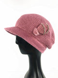 Women's Capped Angora Beret with Diamante Detailing