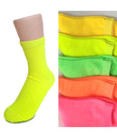 Women's Fluoro Neon Colourful Crew Socks