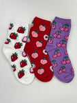 Women's Colourful Fruit Print Crew Socks