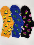 Women's Colourful Fruit Print Crew Socks