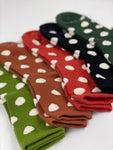 Women's  Colourful Fuzzy Polka Dot Crew Length Socks