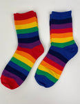 Women's Rainbow Striped Crew Length Socks