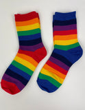 Women's Rainbow Striped Crew Length Socks