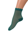 Women's Sheer Metallic Colourful Ankle Socks