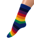 Women's Rainbow Striped Crew Length Socks