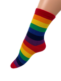 Women's Rainbow Striped Crew Length Socks