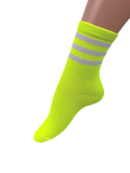 Women's Fluoro Neon Triple Striped Colourful Crew Socks