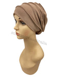 Women's Pleated Beanie Chemo Head Cover Stretch Bandana