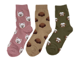 Women's Dog Face Crew Length Socks