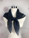 Chiffon Square Neck Scarf with Metallic Detailing