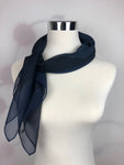 Chiffon Square Neck Scarf with Metallic Detailing