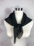 Chiffon Square Neck Scarf with Metallic Detailing