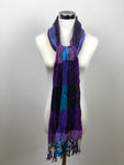 Women's Winter Colourblock Pattern Crinkle Effect Fashion Scarf