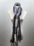 Women's Winter Colourblock Pattern Crinkle Effect Fashion Scarf