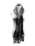 Women's Winter Colourblock Pattern Crinkle Effect Fashion Scarf