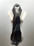 Women's Winter Colourblock Pattern Crinkle Effect Fashion Scarf