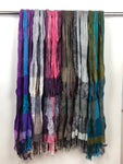 Women's Winter Colourblock Pattern Crinkle Effect Fashion Scarf