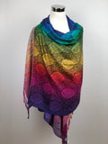 Paisley Pattern Rainbow Pashmina Scarf/Shawl