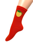 Women's Fruit Print Ribbed Ankle Crew Socks