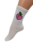 Women's Fruit Print Ribbed Ankle Crew Socks