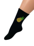 Women's Fruit Print Ribbed Ankle Crew Socks