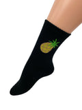 Women's Fruit Print Ribbed Ankle Crew Socks