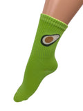 Women's Fruit Print Ribbed Ankle Crew Socks