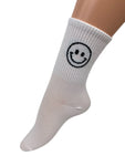 Women's Smiley Face Ribbed Ankle Crew Length Socks