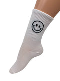 Women's Smiley Face Ribbed Ankle Crew Length Socks