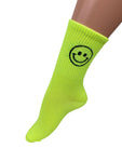 Women's Smiley Face Ribbed Ankle Crew Length Socks