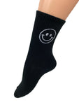 Women's Smiley Face Ribbed Ankle Crew Length Socks