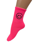 Women's Smiley Face Ribbed Ankle Crew Length Socks