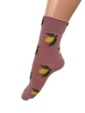 Women's Colourful Fruit Art Print Crew Socks